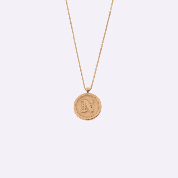 Lucky Letter N Coin Necklace