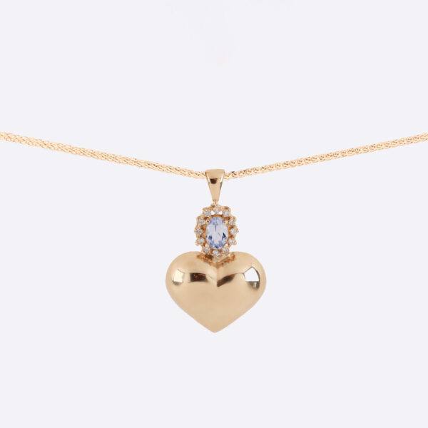 Blue Topaz Noir Heart Necklace