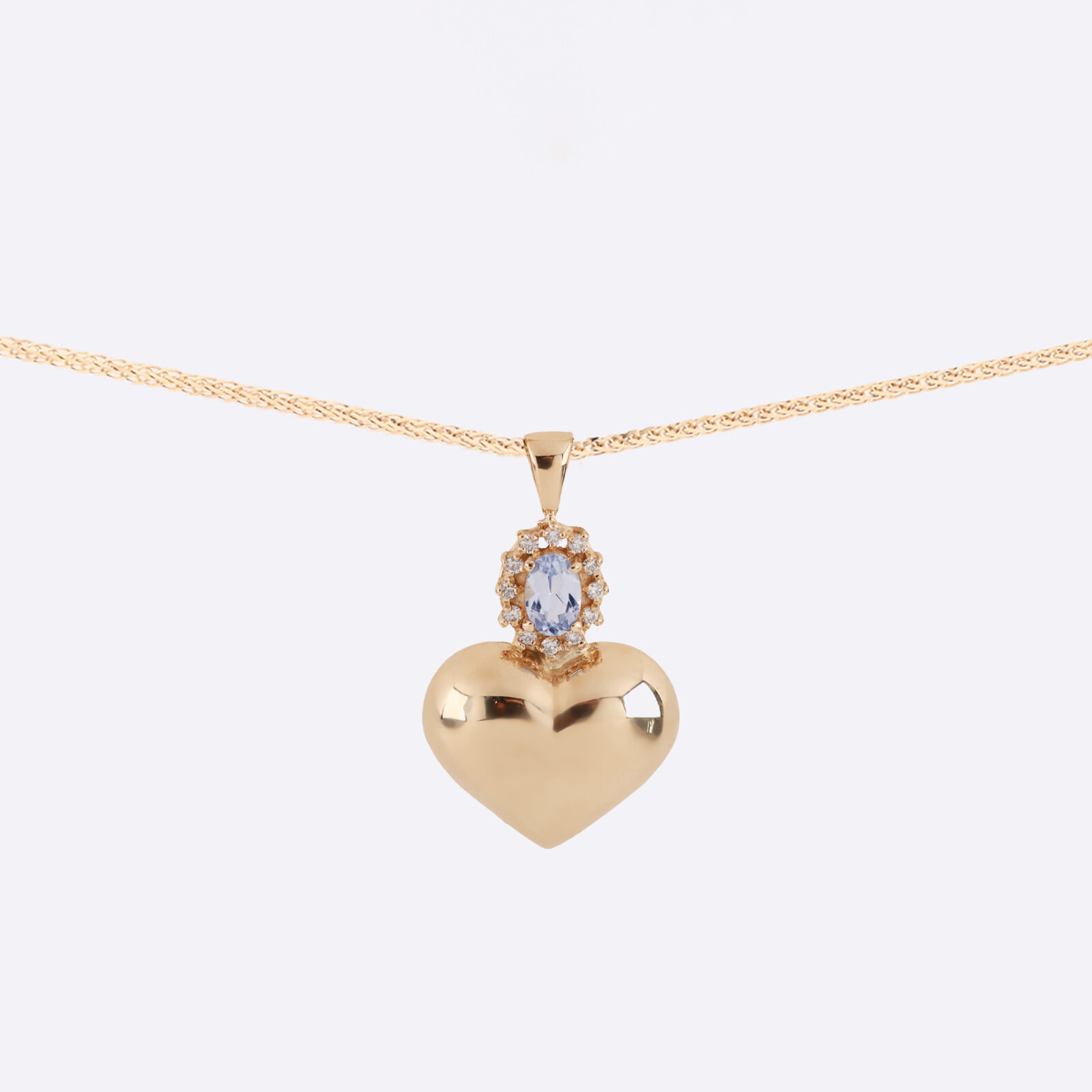 Blue Topaz Noir Heart Necklace